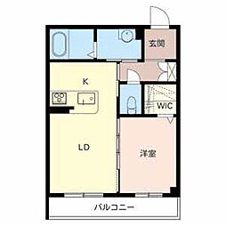 シャンドランジュ 1LDKの間取図画像