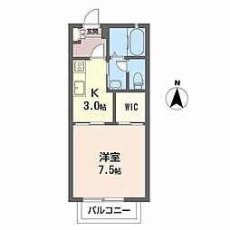 シャーメゾン・グルー 1Kの間取図画像