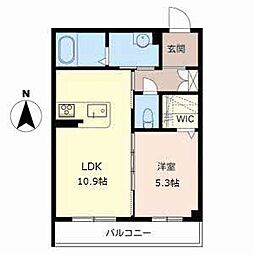 シャンドランジュ 1LDKの間取図画像