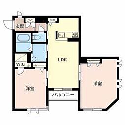 シャーメゾン　ヒラソール 2階2LDKの間取り