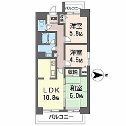 グランドメゾン天王寺堂ヶ芝 3LDKの間取図画像