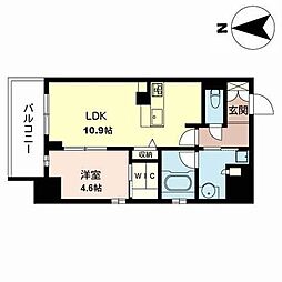 レフィシアコート難波 1LDKの間取図画像