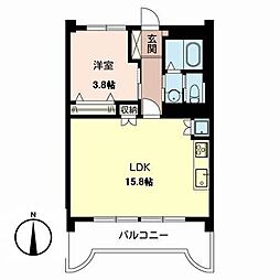 グランドメゾン長堀C棟 1LDKの間取図画像