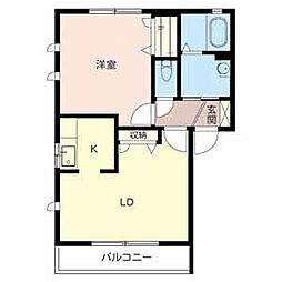グランリュミエール 1LDKの間取図画像