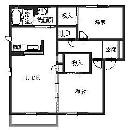 メゾン　ドゥ　ラ　ムジカ 1階2LDKの間取り