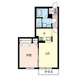 インフィニティK 1LDKの間取図画像