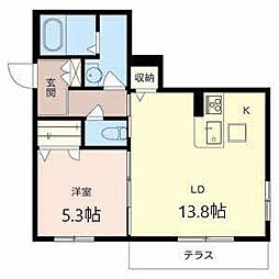 アミドゥエトワル3 1LDKの間取図画像