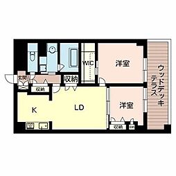 フローラル桃山台 2LDKの間取図画像