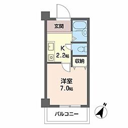 ナカイマンション 1Kの間取図画像