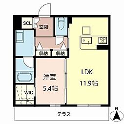 アンビシア 1LDKの間取図画像