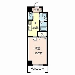 プレミア　ドミール 7階1Kの間取り