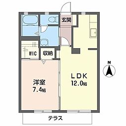 グランアミュー 1LDKの間取図画像