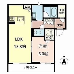 シャーメゾンブルーム 1LDKの間取図画像