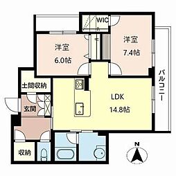 フェリシード 2LDKの間取図画像