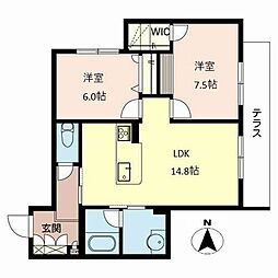 フェリシード 2LDKの間取図画像