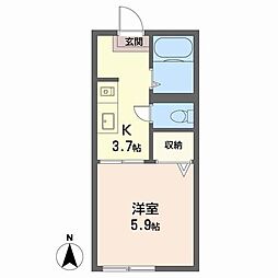 TMMイチヤハイツ 1Kの間取図画像