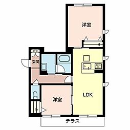 OMO東大1 2LDKの間取図画像
