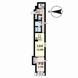 シャーメゾン二条城南 1階1SLDKの間取り