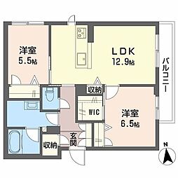 下鴨グリーンボロウ 2LDKの間取図画像