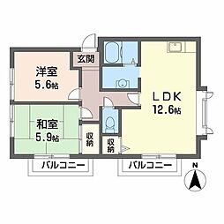 ラグナ・グリーン 2LDKの間取図画像