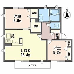 ネピードミナミ 2LDKの間取図画像