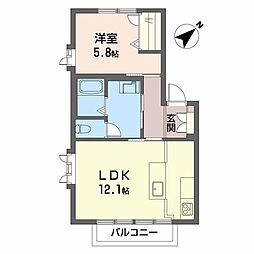 藤ハイツ 1LDKの間取図画像