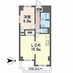 飛鳥壱番館 1LDKの間取図画像