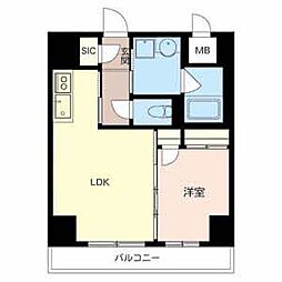 コーストヒルズ 1LDKの間取図画像