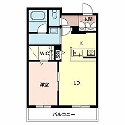 シャーメゾン野田駅前 1LDKの間取図画像