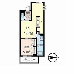 アーククレスト豊中駅前 1LDKの間取図画像