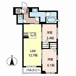 INFINITO桂 2LDKの間取図画像
