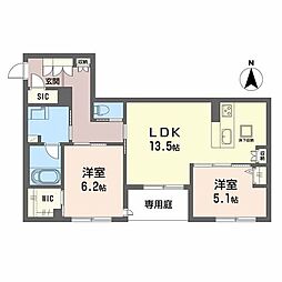 シャーメゾン ウィステリア 武庫之荘 みらいエコ 2LDKの間取図画像