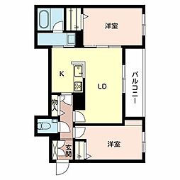 Ｍａｉｓｏｎ　Ｇｒａｎｄｅ　Ｈ 0202 2階2LDKの間取り