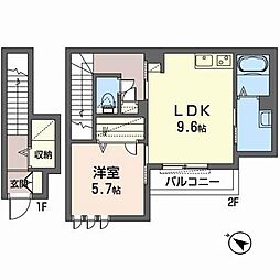 questriviere 1LDKの間取図画像