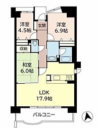 尼崎イスティー 3LDKの間取図画像