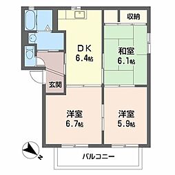 間取図画像 3DK