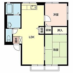 イーストフィールド2 2LDKの間取図画像