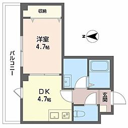 パークステージ夙川 1DKの間取図画像