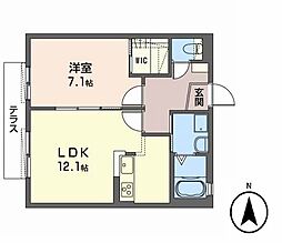 パークサイド夙川 1LDKの間取図画像