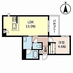 シャーメゾンさくら 1LDKの間取図画像