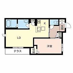 ＭＡＩＳＯＮ　91　ＳＴＥＹ 1階1LDKの間取り