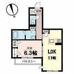 メゾン91ステイ 1LDKの間取図画像