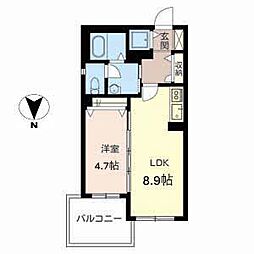 グレイスならまち 1LDKの間取図画像
