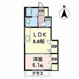 ラサンテ 1LDKの間取図画像