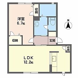 パレス・ウィーン高畑 1LDKの間取図画像