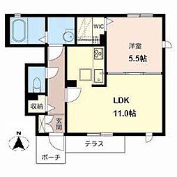 ゆずりは 1LDKの間取図画像