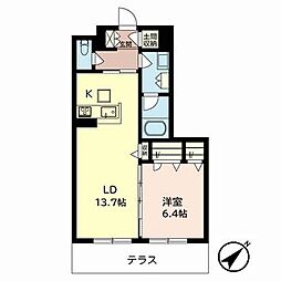ルボワヴェール 1LDKの間取図画像
