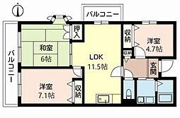 コートザルピナス 3LDKの間取図画像