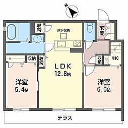 シャーメゾン錦織 2LDKの間取図画像