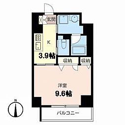 シティポケット 1Kの間取図画像